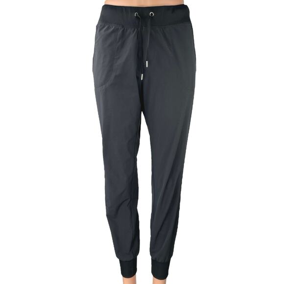 Athleta Women's Black High Rise Drawstring Athletic Jogger Sweat Pants Size 4 - Picture 1 of 5